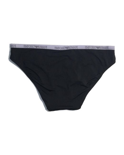 Emporio Armani Black Logo Waist-Edge Panties
