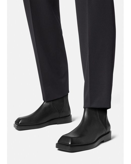 Versace Black Elasticated Side-Panel Boots for men