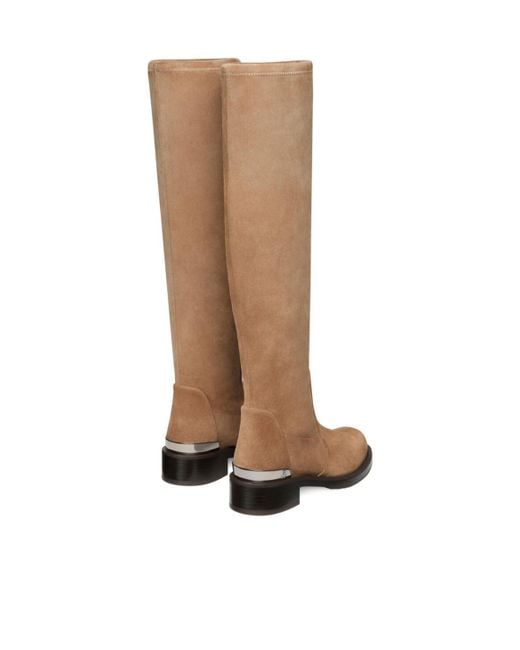 Stuart Weitzman White Mercer Bold 40Mm Suede Boots