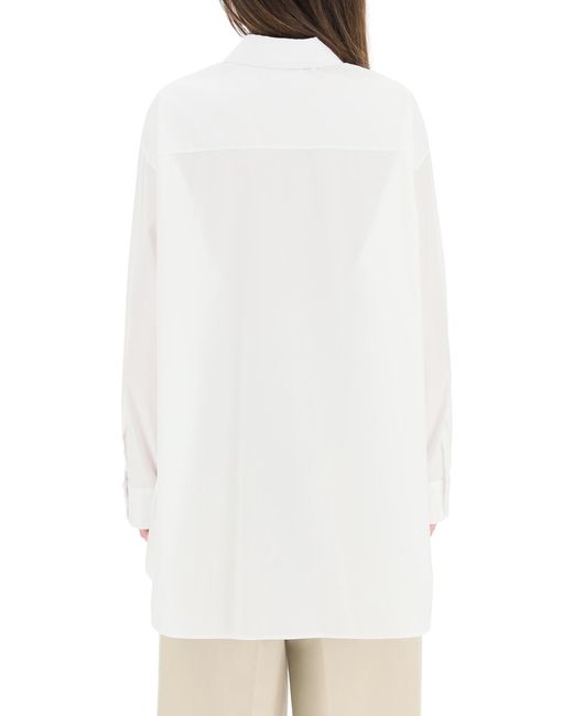 The Row White Luka Curved Hem Shirt