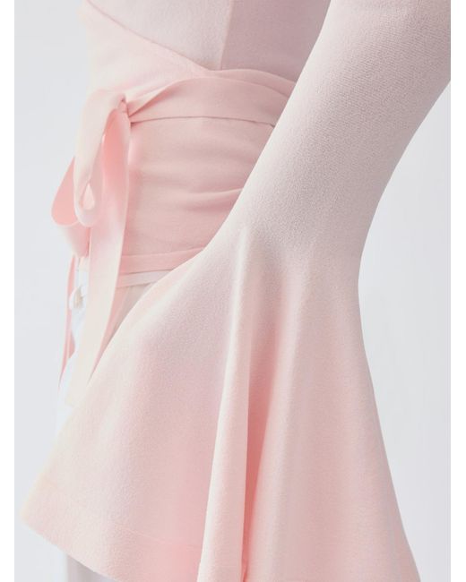 Jacquemus Pink The Paysan Long-Sleeve Knit Wrap Top