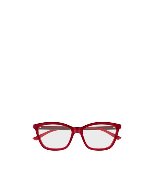 Gucci Red Eyewear Square Frame Glasses