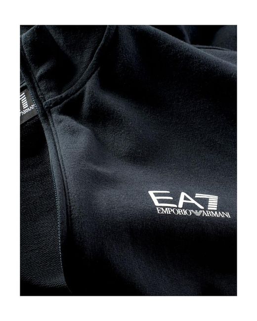 EA7 Blue Chest-Logo Lightweight Jacket for men