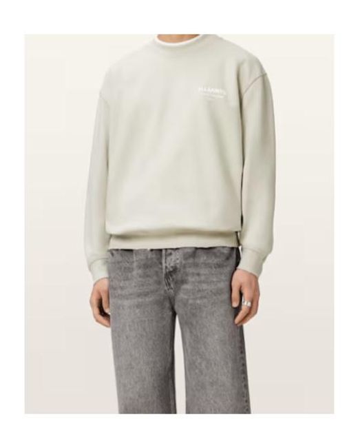 AllSaints White Dreamer Oversized Crew Neck Sweatshirt for men