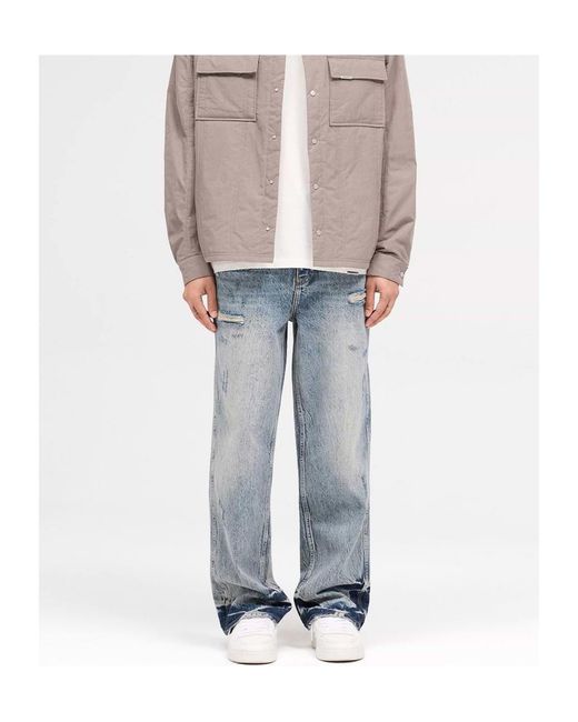 Represent Blue R3 Distressed Baggy Jeans for men