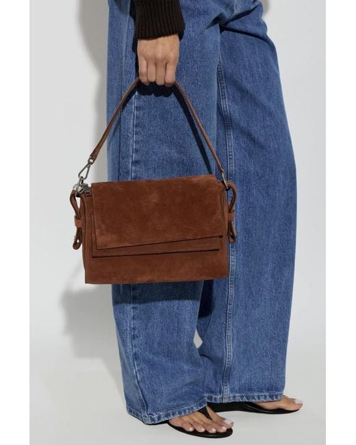 IRO Brown Zippered Shoulder Bag