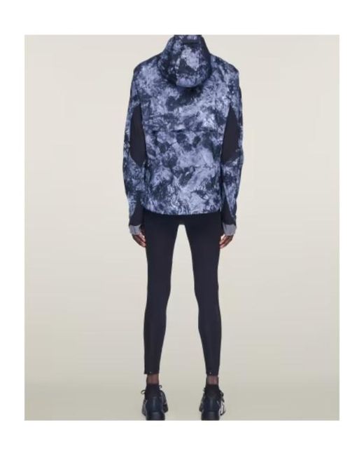 Y-3 Blue Hooded Running Jacket for men