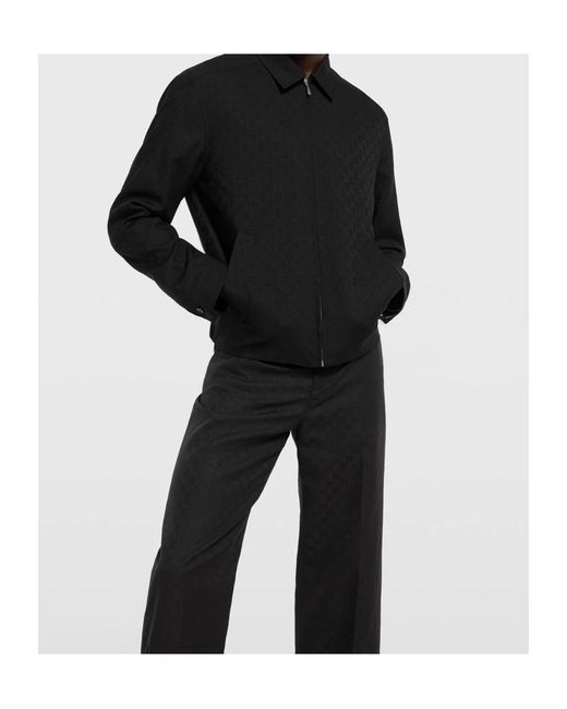Gucci Black Gg Wool Zip Jacket for men