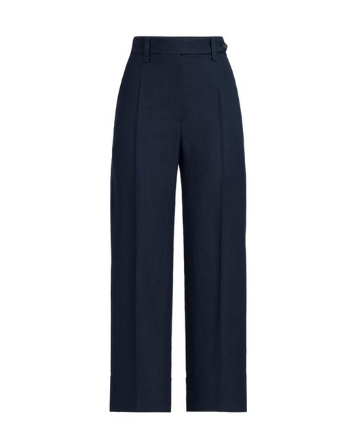 Brunello Cucinelli Blue Fluid Twill Cigarette Trousers