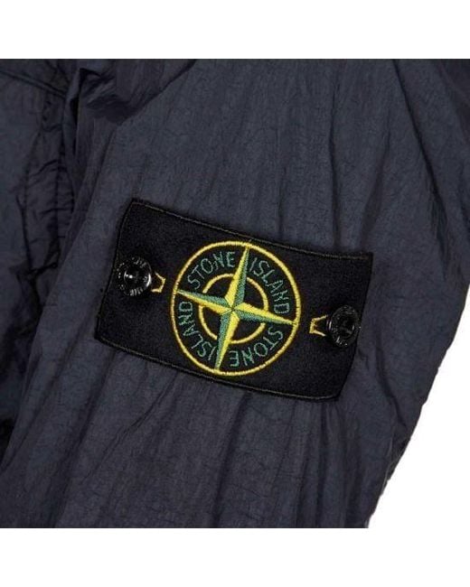 Stone Island Blue Compass Patch Collared Zip-Up Jacket for men