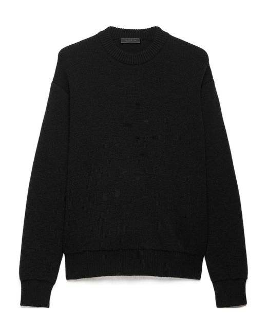 Prada Black Cashmere Crew-Neck Sweater for men