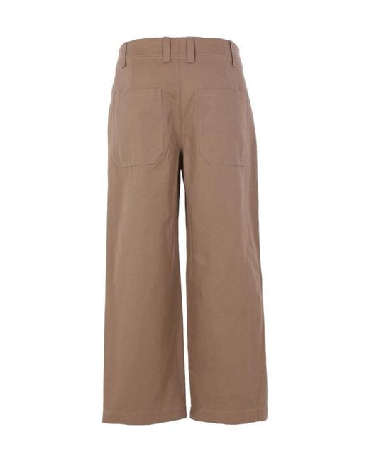 Brunello Cucinelli Brown Gabardine Cropped Chino Trousers
