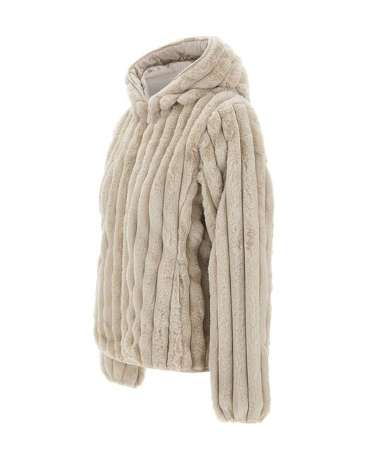 Save The Duck Natural Zip-Up Hooded Coat