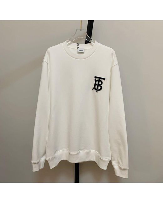 Burberry White Monogram-Motif Long-Sleeve T-Shirt for men