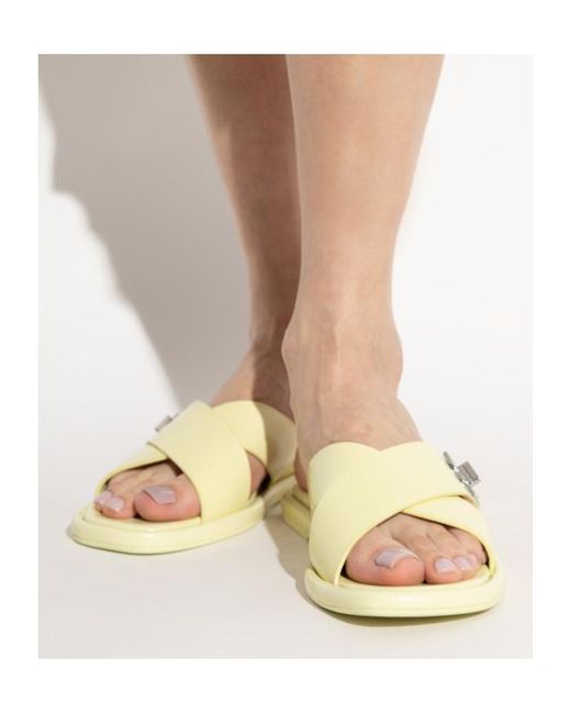 Tory Burch Yellow Leather Slides