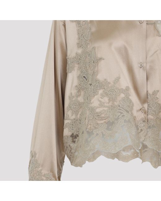 Ermanno Scervino Natural Long Sleeve Shirt