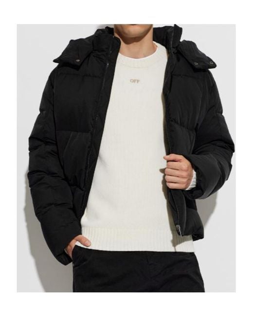 Off-White c/o Virgil Abloh Black Long-Sleeve Hooded Padded Jacket for men