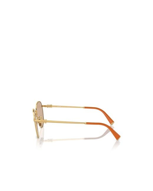 Miu Miu Pink Eyewear Round-Frame Sunglasses