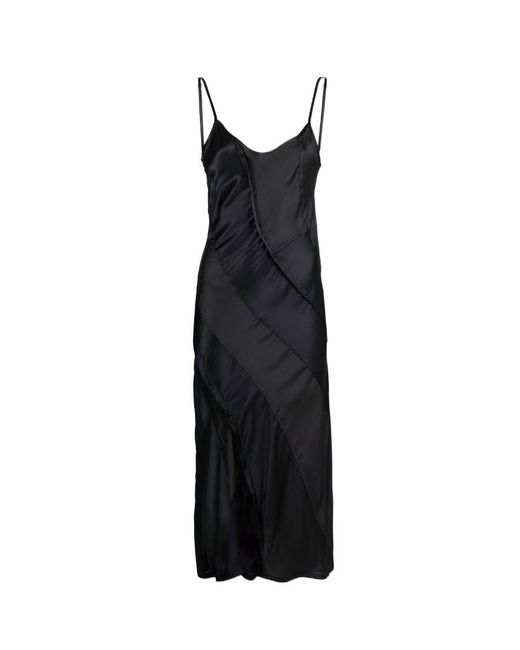 DIESEL Black Asymmetric Panel Midi Dress