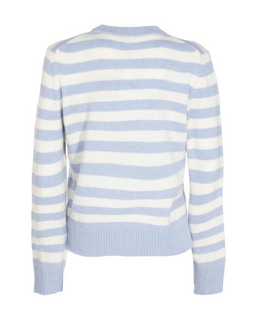 Ganni Blue Striped Graphic Cat Jumper