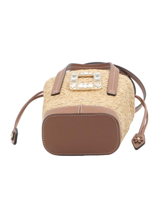 Roger Vivier Metallic Viv' Skate Mini Bucket Bag