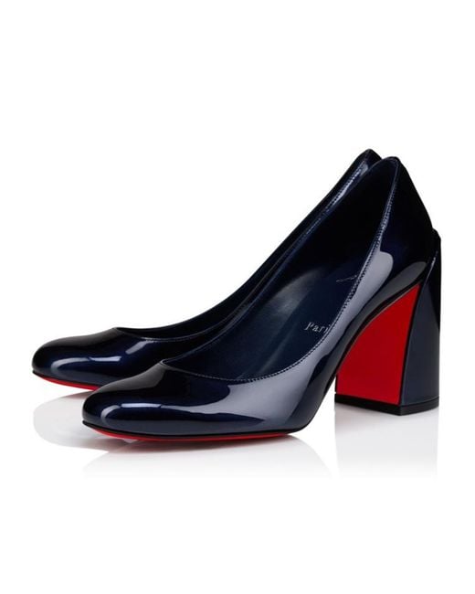 Christian Louboutin Blue Miss Sab Patent Leather Pumps 85