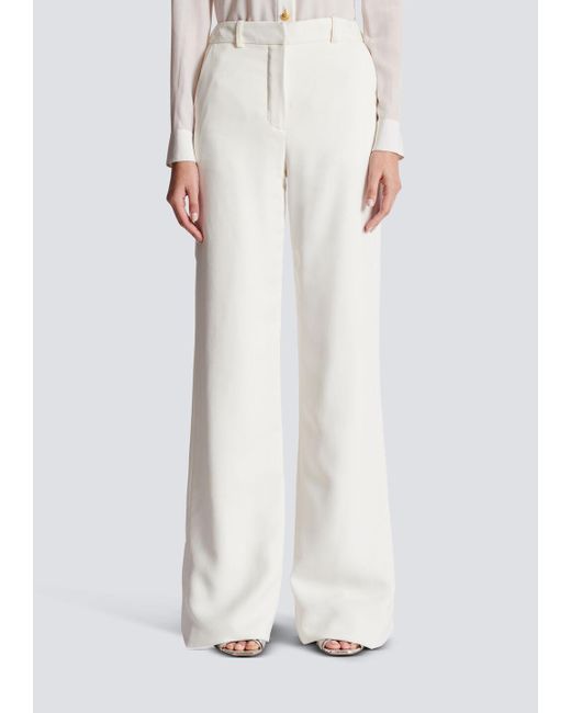 Balmain White Flared Trousers