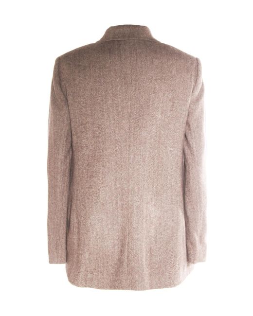Antonelli Brown Double-Breasted Long-Sleeved Jacket