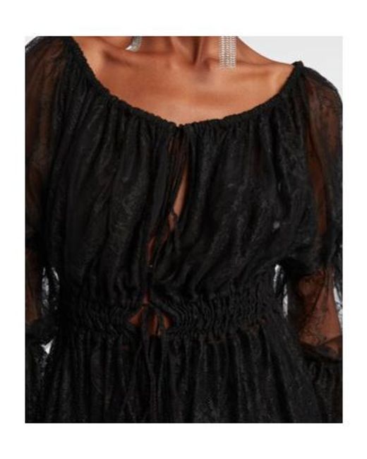 Blumarine Black Floral Chantilly Lace Top