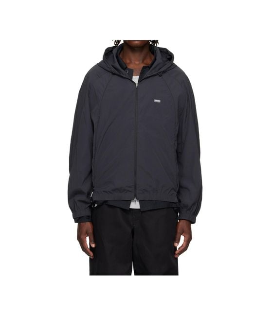 Amomento Black Nylon Hooded Jacket for men