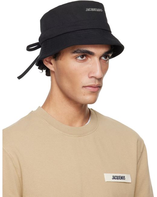 Jacquemus Black Cotton Bucket Hat