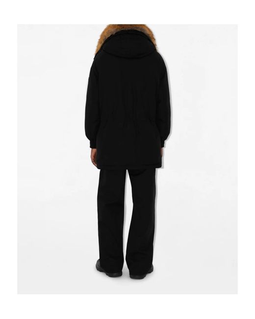 Burberry Black Ekd Motif Hooded Parka for men