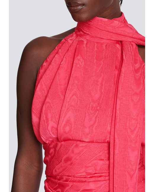 Balmain Pink Ruched Detail Halterneck Top