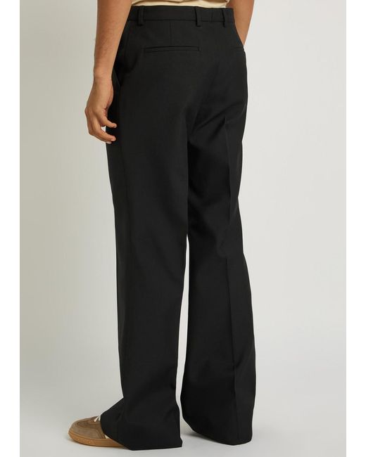 Valentino Black Flared-Leg Twill Trousers for men
