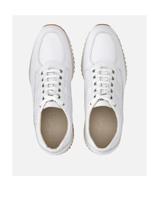 Hogan White Interactive Lace-Up Sneakers