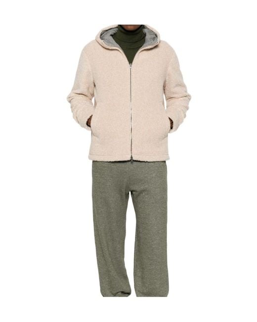 Herno Natural Fleece-Texture Hooded Jacket for men