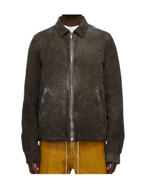 Rick Owens Black Drawstring Hem Zipped Jacket for men