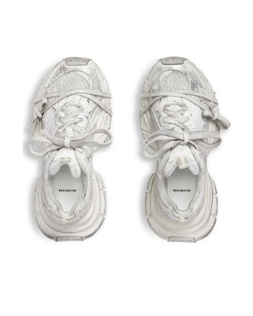 Balenciaga White 3Xl Distressed Low-Top Sneakers