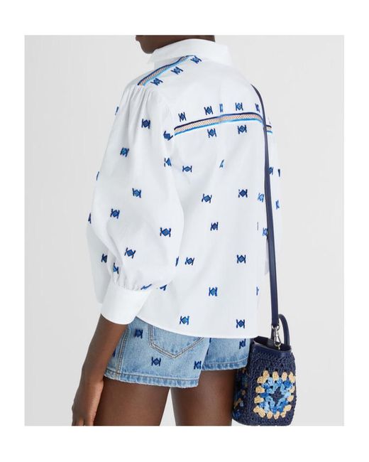 Ermanno Scervino White Flocked Motif Shirt