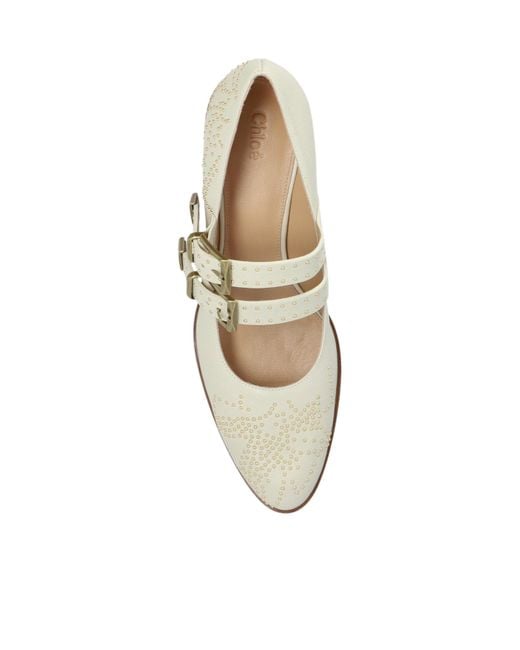 Chloé White Chloé Susan Buckled Pumps