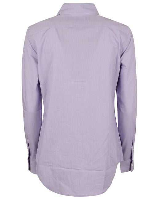 Polo Ralph Lauren Purple Long-Sleeved Light Lilac Cotton Button-Front Shirt