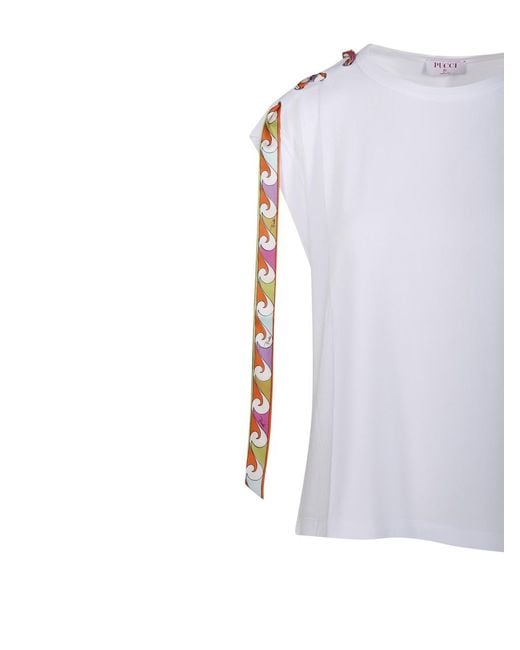 Emilio Pucci White Pucci Foulard Detailed T-Shirt