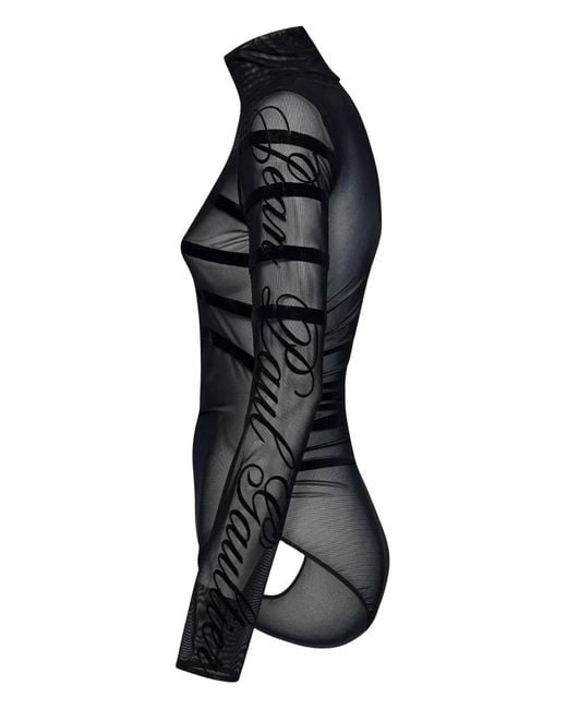 Jean Paul Gaultier Black Long-Sleeved Bodysuit