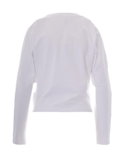Ganni White Long-Sleeve T-Shirt