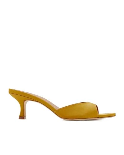 Staud Yellow Brigitte Mules