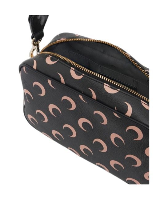 MARINE SERRE Black Moon Printed Medium Crossbody Bag