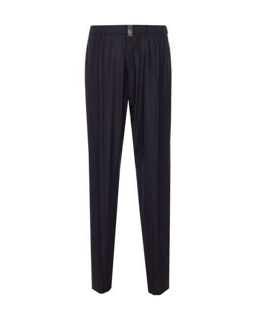 Fabiana Filippi Blue Elasticated Waistband Straight Leg Pants