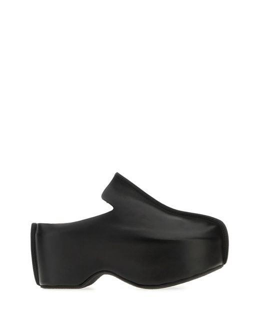 J.W. Anderson Black Round-Toe Platform Slippers