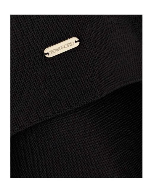 Tom Ford Black Embellished Silk Tank