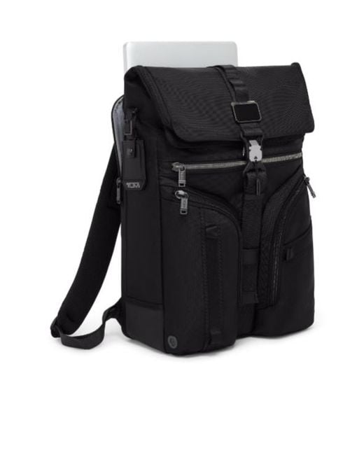 Tumi Black Flap-Top Backpack for men